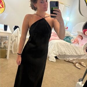 Commense Black Backless Dress